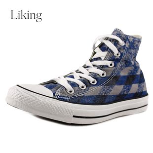 路易威登白棋盤格變色 Converse匡威Chuck Taylor All Star Print Hi 女士多色格紋高幫 路易威登棋盤格