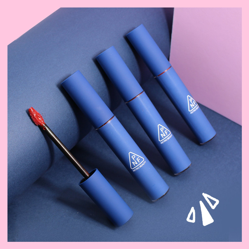 蓝色布鲁斯空气哑光复古唇釉丝绒雾面小众学生平价防水小蓝管口红