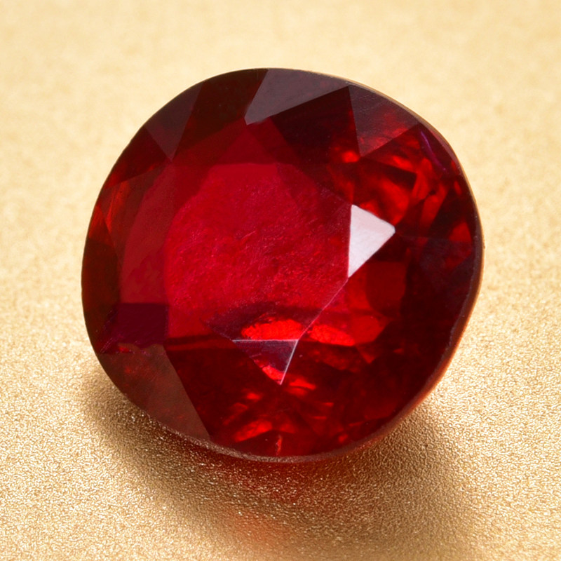 1.08天然无烧vividred红宝石裸石grs证书晶体干净颗定制