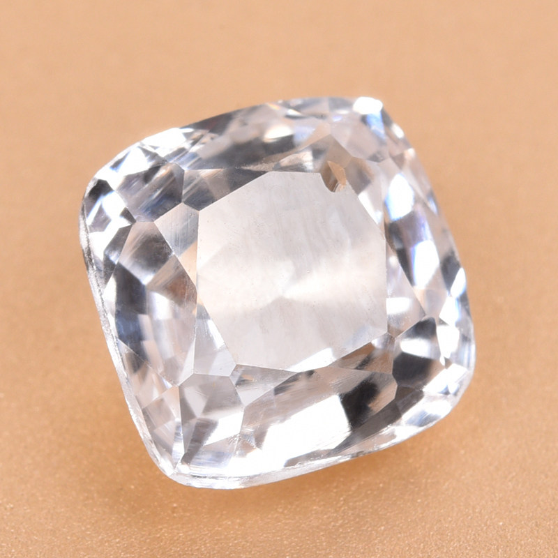 1.5克拉天然白色蓝宝石裸石可镶嵌定制颜色好84568