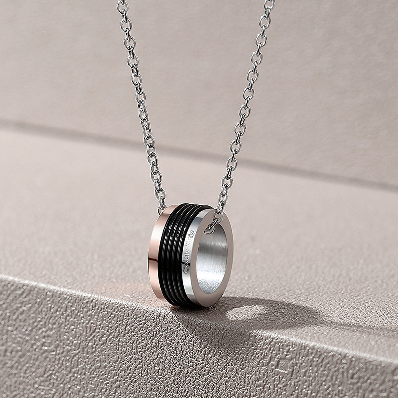 小ck情侣项链一对情侣款项链男潮嘻哈简约百搭情人节礼物送男朋友