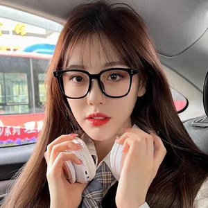 gm黑框近视眼镜框女大圆脸显瘦方框素颜神器女款胖脸眼睛框镜架潮