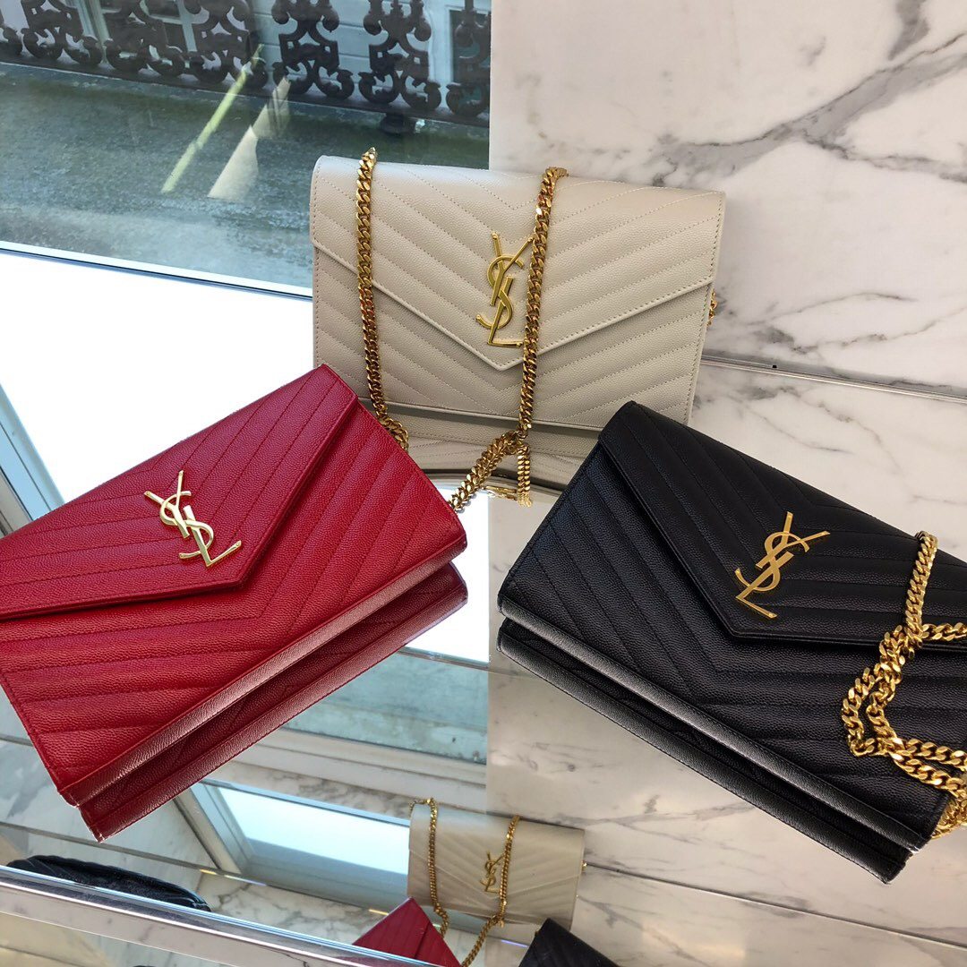 圣罗兰大包包_正品意大利代购ysl圣罗兰信封包大号多色附专柜礼品票