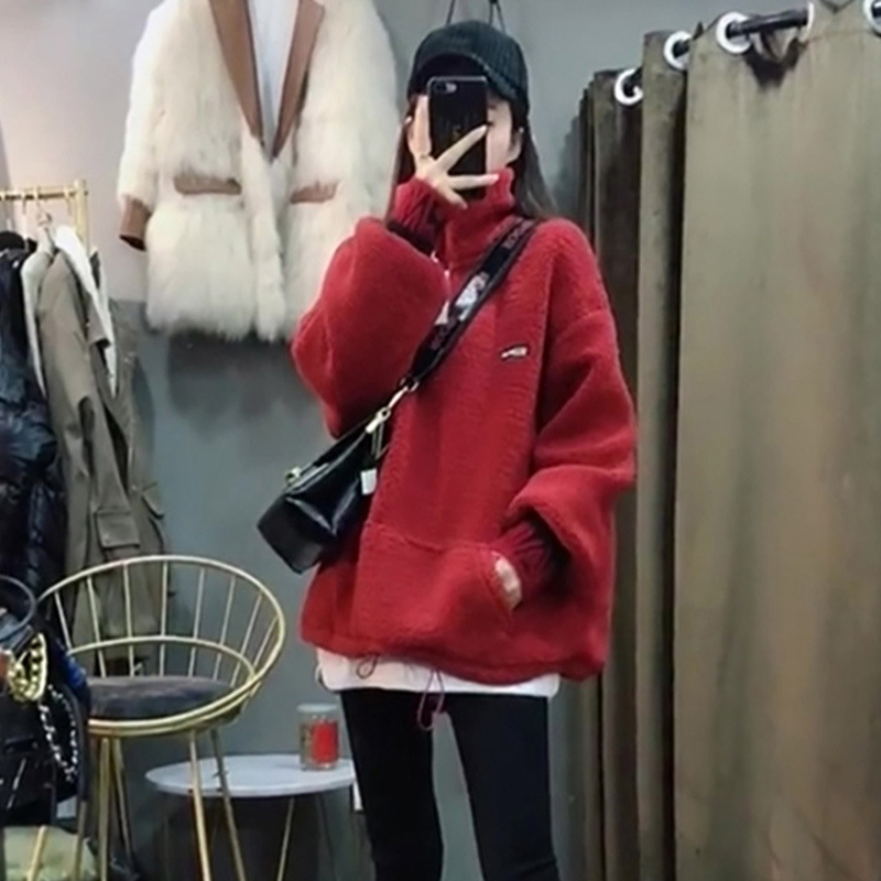 立领加绒加厚羊羔毛卫衣女2020新秋冬新款款套头宽松韩版拉链上衣在类目 服饰配件/皮带/帽子/围巾, 汉服/民族特色服配, 民族特色服配中 - 来自Buy2taobao.com提供专业的淘宝代购服务