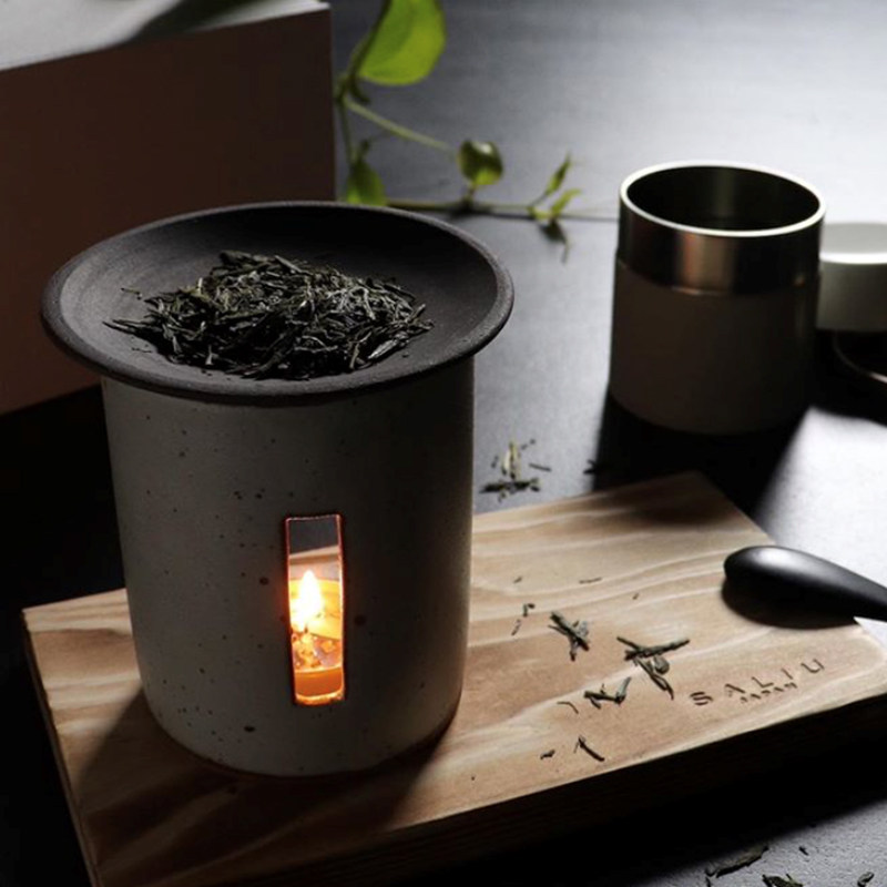 日本saliu原装进口陶瓷茶香炉家用室内净化空气茶叶香炉茶道摆件