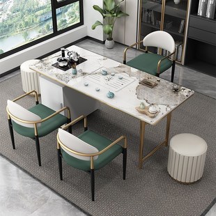 茶台轻奢岩板茶桌椅组合现代简约办公室茶具套装一体阳台功夫茶台