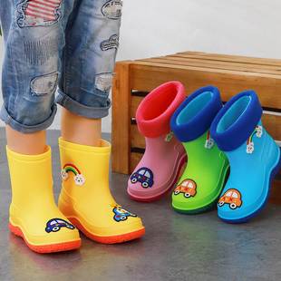 雨鞋儿童男童宝宝防滑雨靴女童夏季学生小汽车下水鞋防水小孩胶鞋