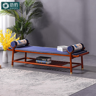 红木家具缅甸花梨木床尾凳新中式实木床榻卧室床凳大果紫檀床头凳