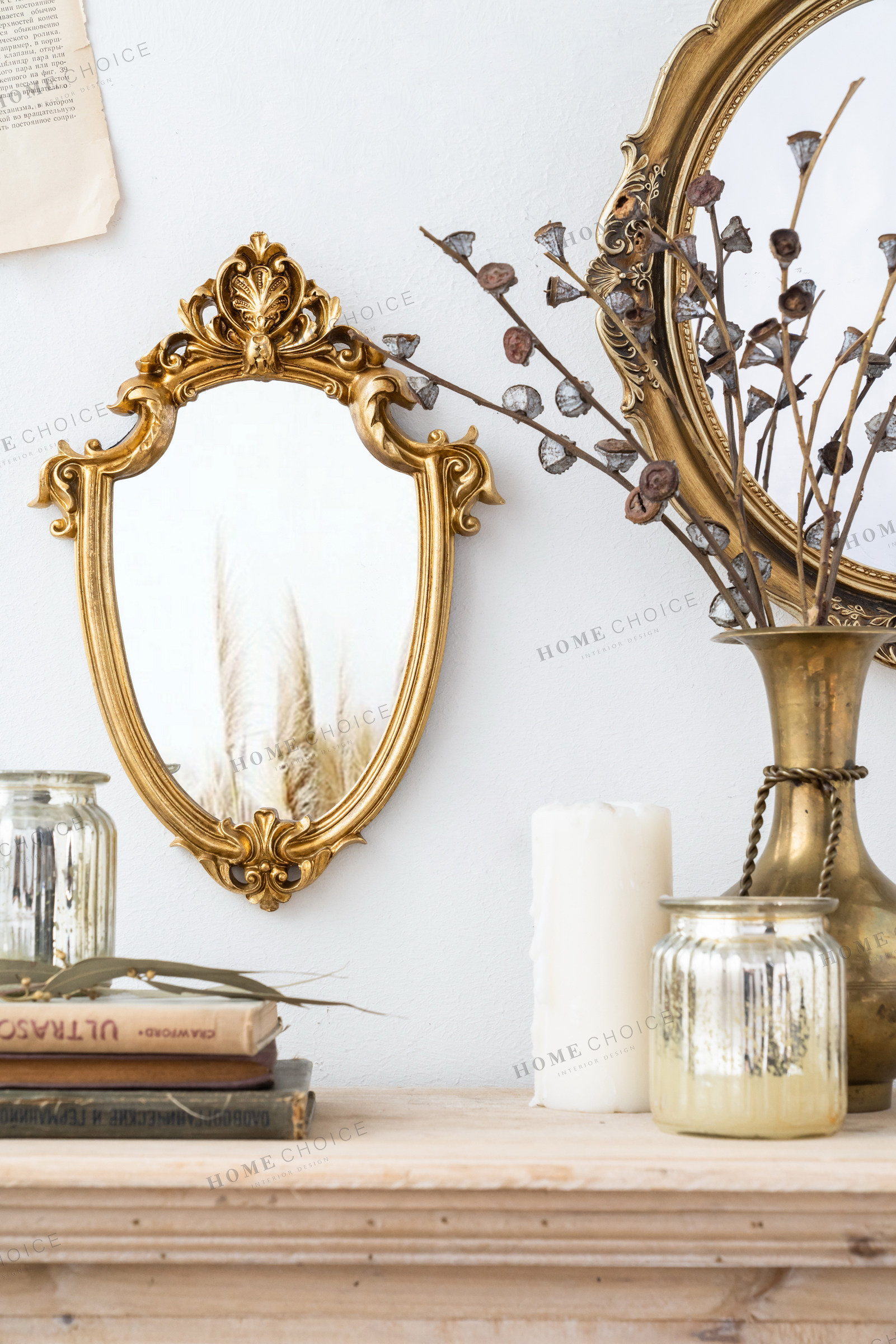 仿古镜子复古大额优惠券