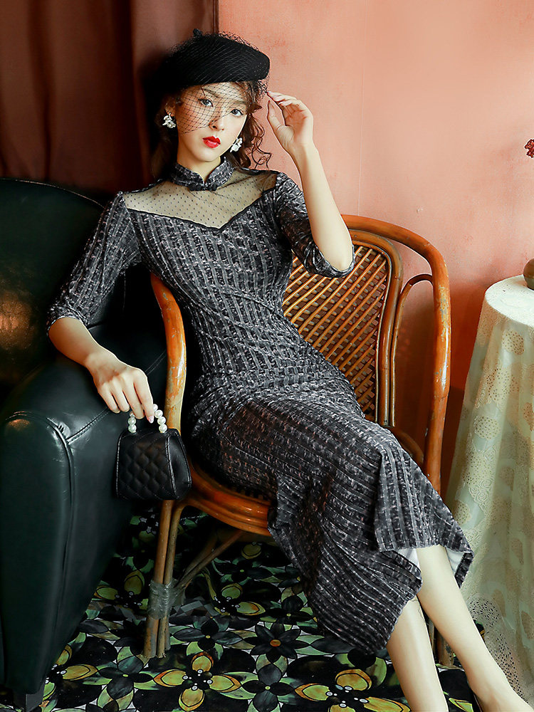 鱼尾旗袍2020新款