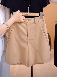 白色西装短裤女士2024夏季新款时尚简约百搭中裤高腰显瘦阔腿西裤