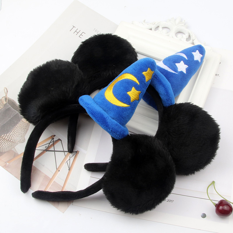 Mickey Mouse Ear Headhand Cartoon Embroidery Magic Hat Headb