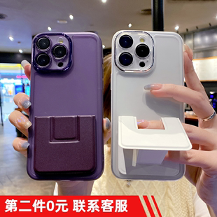 适用华为mate60Pro手机壳自带镜头膜P70pro+皮革折叠支架mate50/mate40/30por横竖屏P60/P50/P40防摔磁吸支架