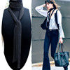 特价新款超长气质飘带时尚黑白色小波点窄丝巾 skinny scarf 特价新款超长气质飘带时尚黑白色小波点窄丝巾 skinny scarf