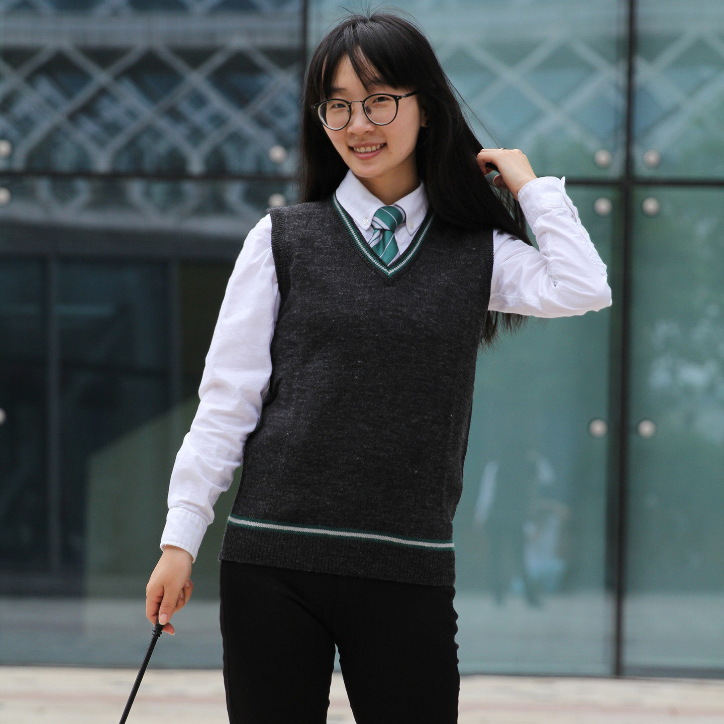 哈利波特衣服校服斯莱特林学院背心马尔福卢修斯蛇院毛衣 cosplay
