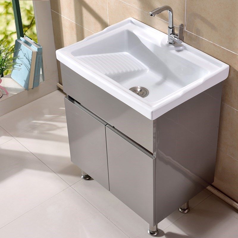 阳台 304不锈钢_新家用陶瓷池304不锈钢洗衣陶瓷柜单柜阳台陶瓷盆水槽