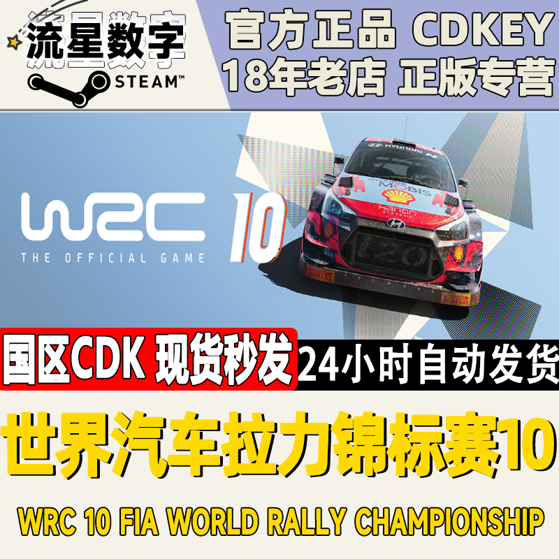 Steam正版国区KEY 世界汽车拉力竞标赛10 WRC10 激活码CDKEY现货
