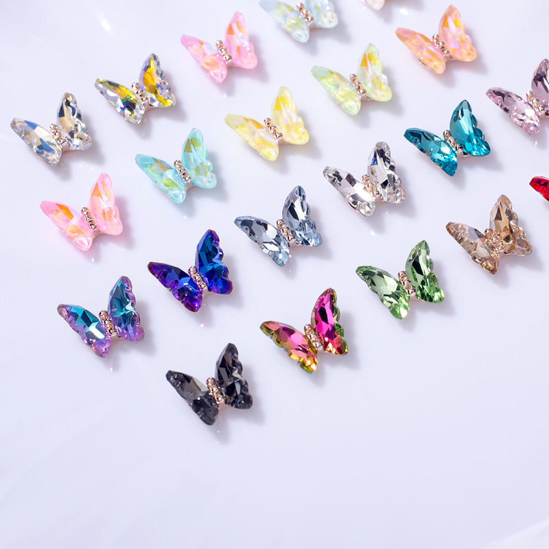 2022 New 3D Crystal Butterfly Super Flash Bottom Aurora Diam