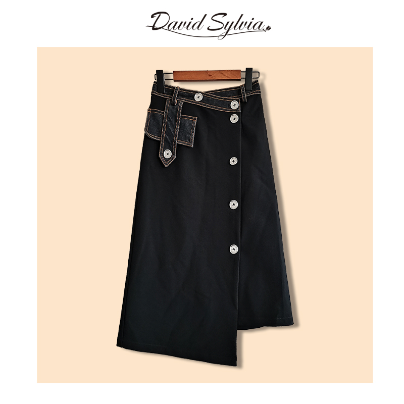 David Sylvia牛仔拼布扣子装饰半裙DSQ672在类目 女装/女士精品, 半身裙中 - 来自Buy2taobao.com提供专业的淘宝代购服务