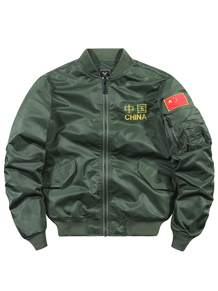 中国飞行员夹克男2021春秋韩版新款空军ma1刺绣棒球服大码外套潮
