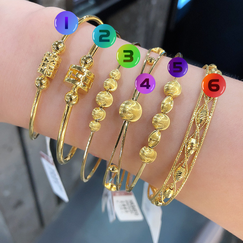 代购香港六福珠宝goldstyle系列au990手镯黄金足金选款问主播优惠券