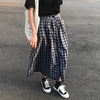 春夏韩版ins超火高腰中长款格子a字半身裙适合胯大腿粗裙子女学生 春夏韩版ins超火高腰中长款格子a字半身裙适合胯大腿粗裙子女学生
