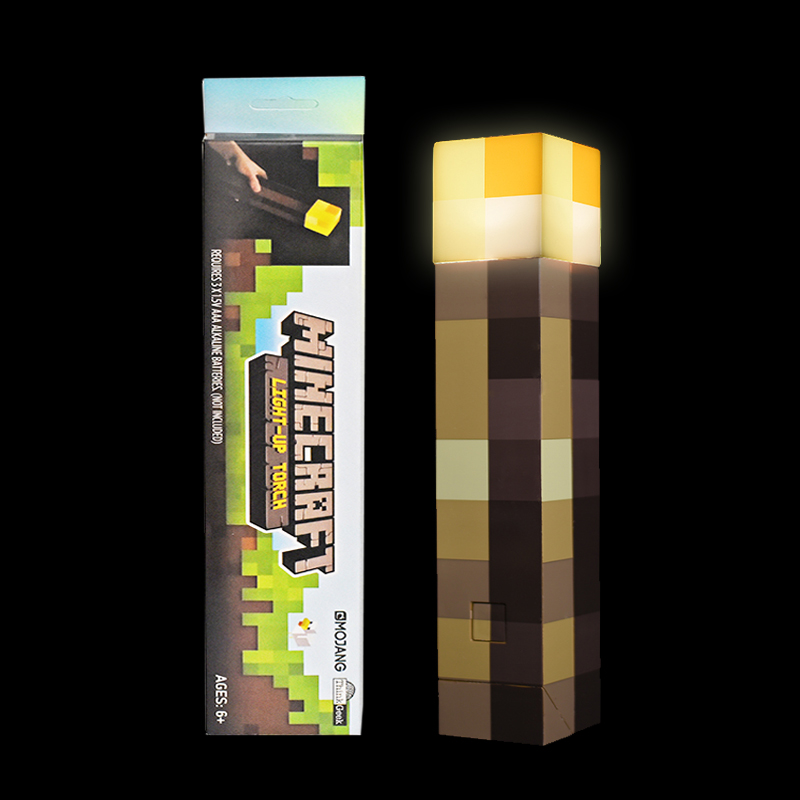 Minecraft我的世界周边游戏发光模型玩具火把挂墙火炬矿灯变色瓶
