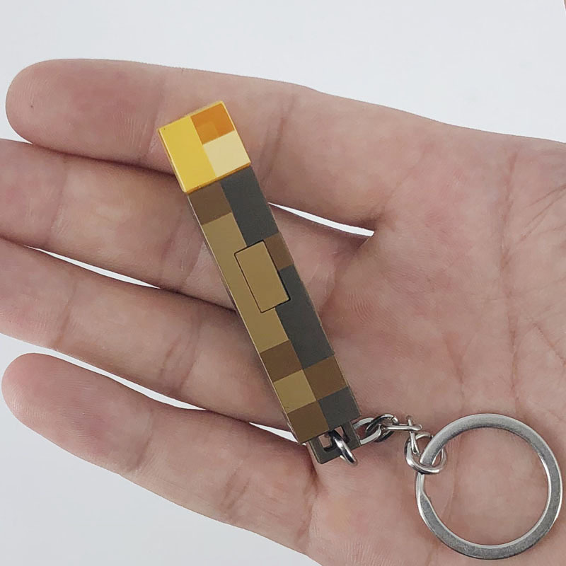 我的世界Minecraft周边火把挂件玩具矿灯火炬书包背包钥匙扣挂饰