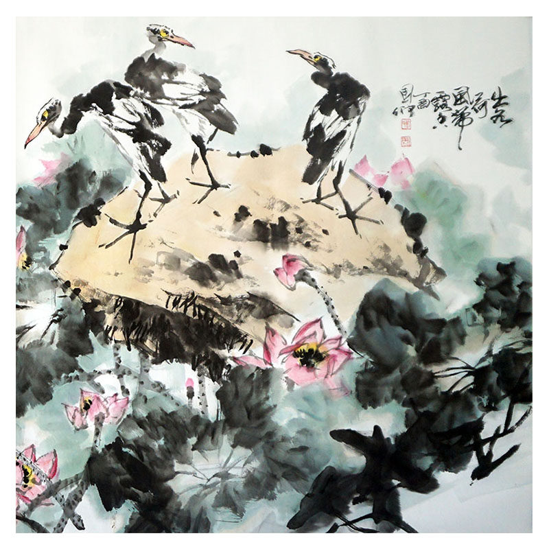 【中美协会员】刘国卿 李苦禅弟子巨幅大八尺《一片绿叶吹不散》