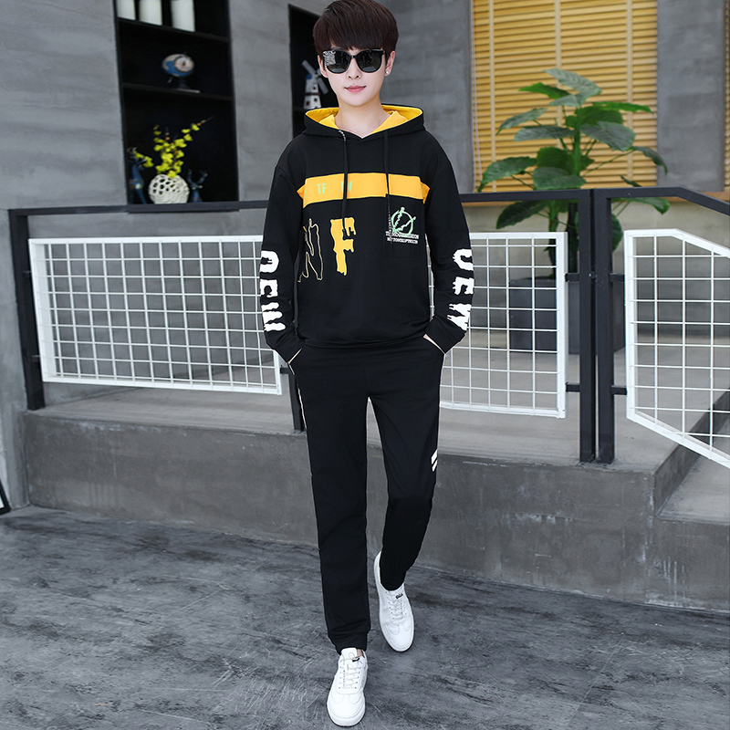 春秋季16青少年休闲卫衣男孩帅气14岁高初中学生大童13运动套装潮