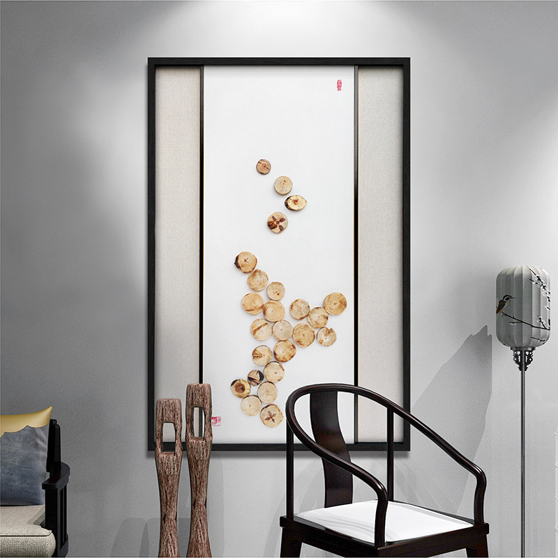 现代新中式立体实物画简约装饰画入户玄关挂画客厅沙发背景墙壁画