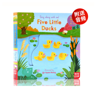 170元10本儿童英文原版绘本Sing Along With Me和我一起唱Five Little Ducks五只小鸭子儿童英语启蒙绘本 欢唱童谣0-4岁操作机关书