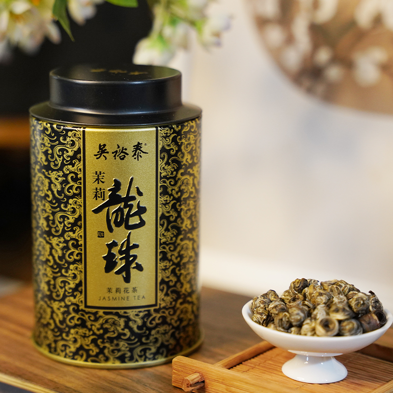 吴裕泰中华老字号茶叶茉莉龙珠茶叶罐