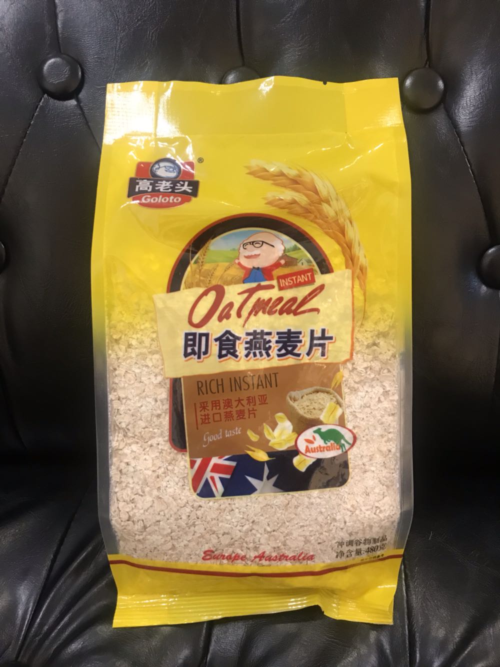 买4袋送1袋 高老头即食燕麦片480克 原味无糖 采用澳大利亚燕麦
