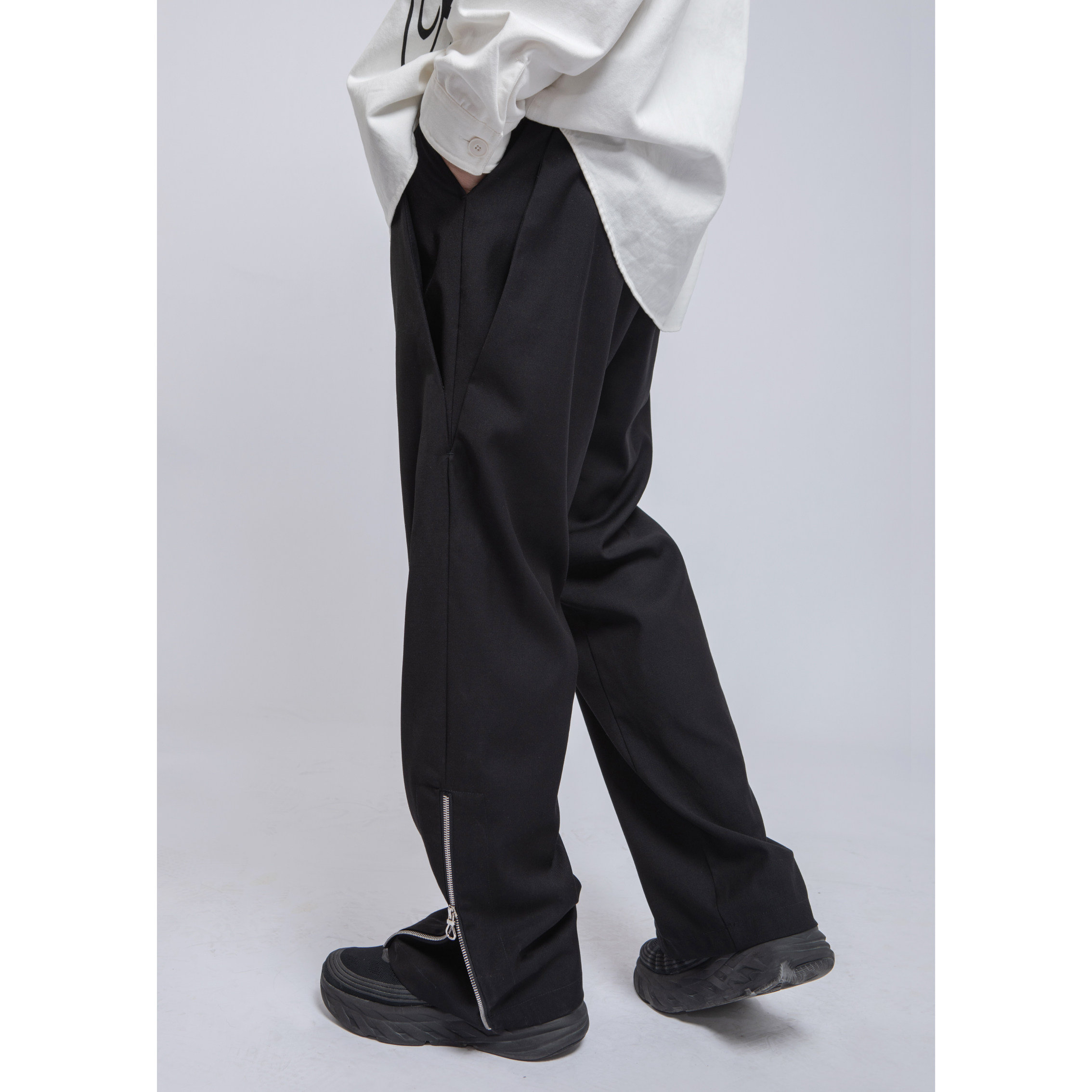 nuffwill19ss口袋宽松工装战术机能裤男女束脚长裤军裤阔脚裤