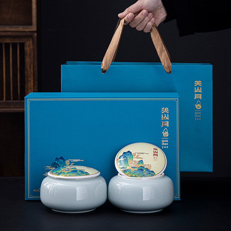 新款中式铁观音空盒陶瓷茶叶罐红茶包装礼盒金骏眉半斤通用定制