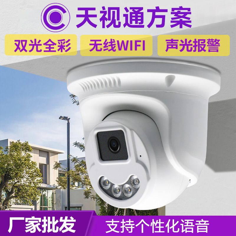 Seetong天视通方案双光录音对讲半球WIFI/有线高清网络摄像头室内