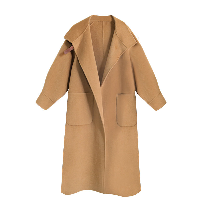 高端双面羊绒呢子大衣女2020新款中长款立领羊毛呢外套冬