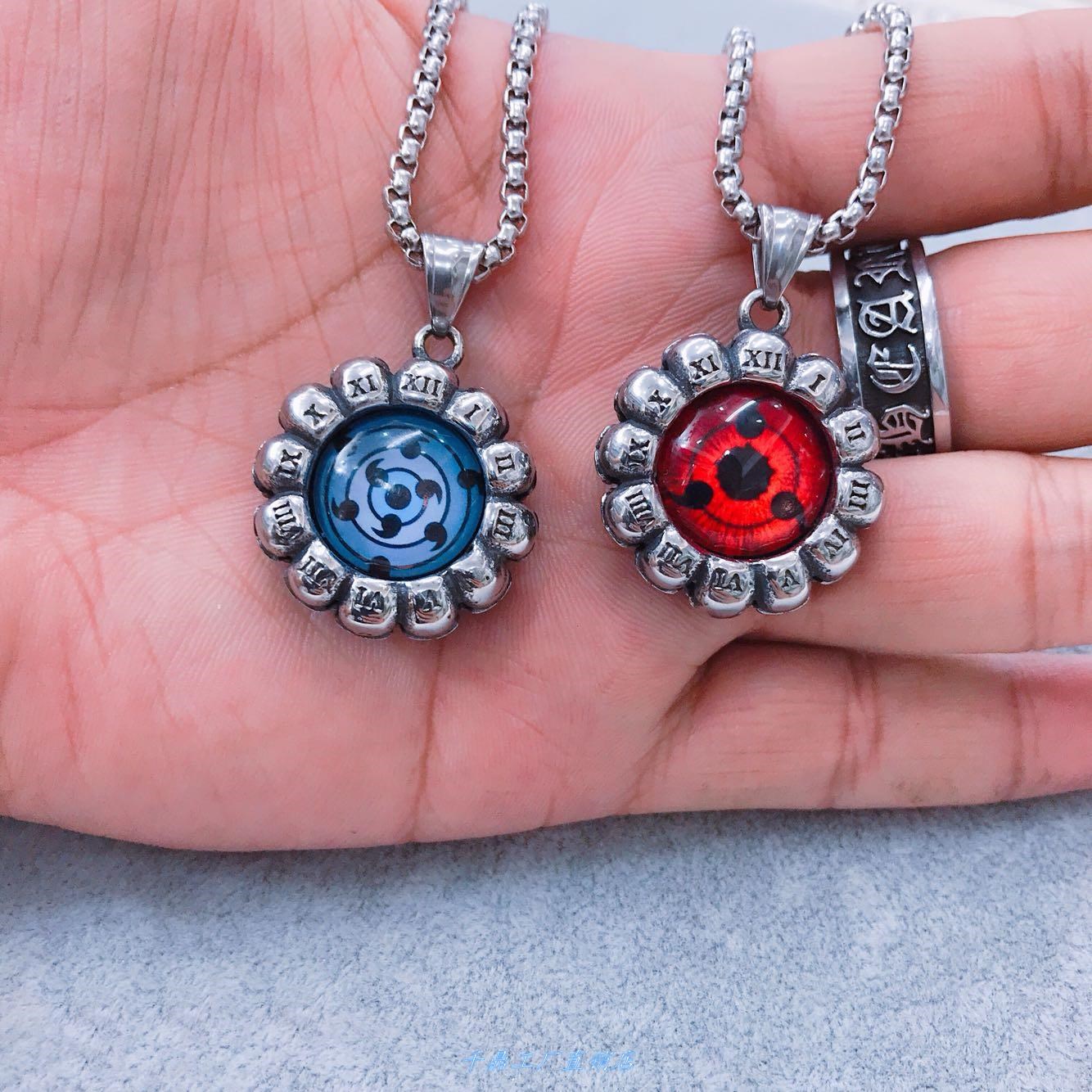 写轮眼美瞳_火影美瞳吊坠项链佐助写轮眼卡卡西轮回眼个性嘻哈配饰