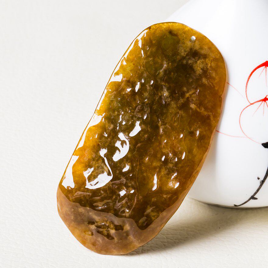 老坑冰糯种黄翡翡翠观音 25.54g