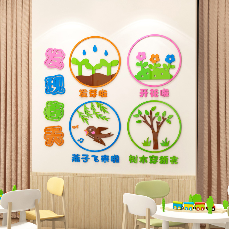 幼儿园环创春天主题墙环境布置材料小学班级文化墙贴教室墙面装饰