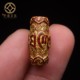 正品天然晶体朱砂雕刻烫金六字真言长桶珠配珠文玩手串diy配饰件