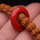 天然正品朱砂红砂大孔跑圈戒指跑环跑圈金刚星月菩提手串隔片配饰
