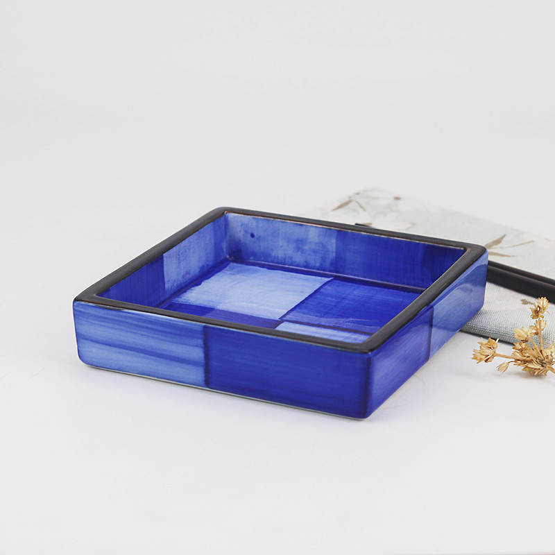 日式四方形陶瓷盘商用6寸刺身盘家用菜盘汤盘饭盘料理釉下彩餐具