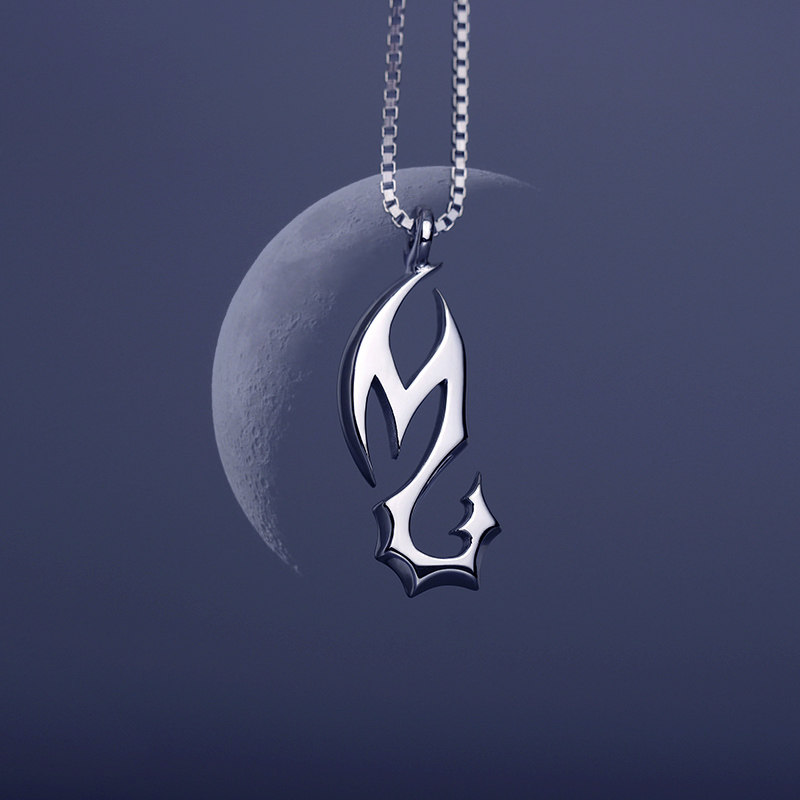 苍月之镰 雨墨之森十二星座天蝎座中性小众复古纯银情侣项链