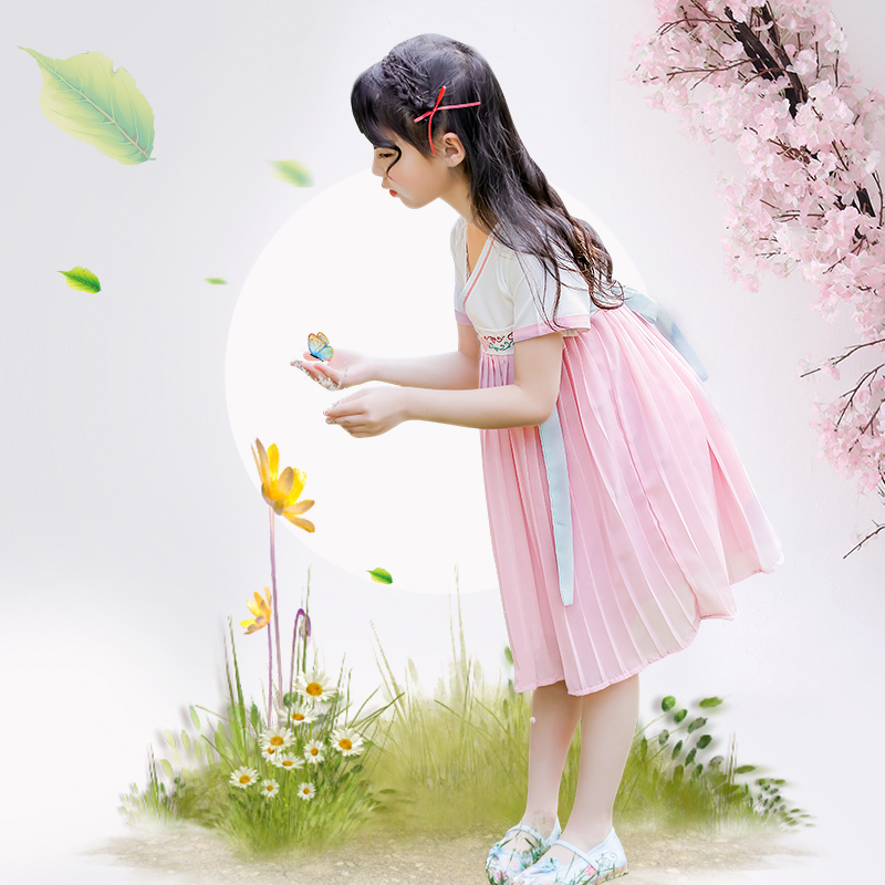 漢服女童連衣裙夏裝2019新款兒童裙子中國風古裝超仙唐裝儒裙洋氣在類目 童裝/嬰兒裝/親子裝, 兒童旗袍/唐裝/民族服裝, 唐裝中 - 來自Buy2taobao.com提供專業的淘寶代購服務