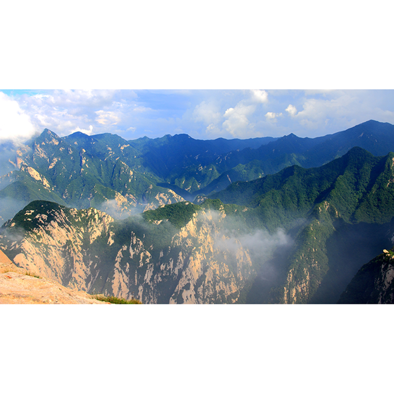 高清晰横版西岳华山松云风景写真靠山有山无水背景墙壁装饰贴图画