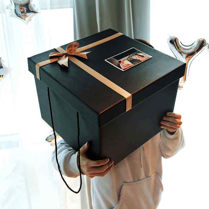 拉菲草礼物箱生日礼盒空盒礼物盒超大零食礼品包装盒送男友大号箱