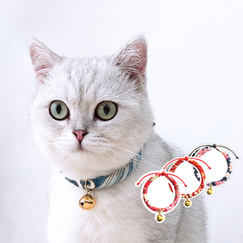 猫项圈带铃铛猫咪项链和风宠物可爱日本小幼猫英短猫颈圈套——爱窝窝