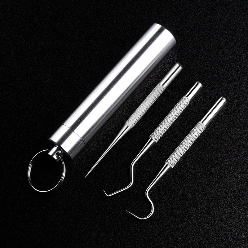 304不锈钢牙签牙勾牙缝针套装工具剔牙口腔牙齿护理便携式